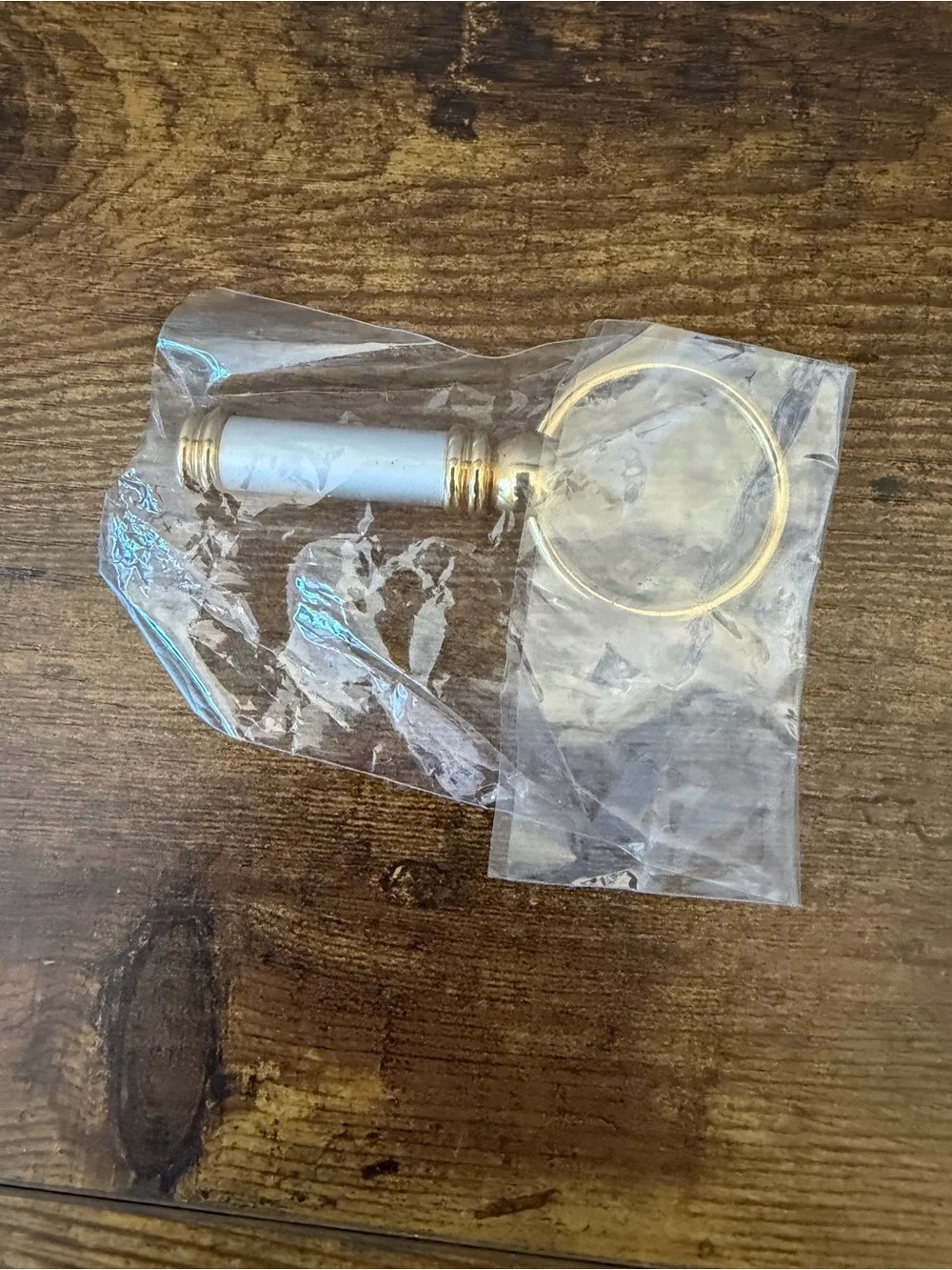Gold & White Logo Key Ring